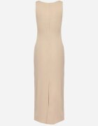 by swan Rochie Mulată Bej deschis cu Vâscoză Decorată cu Încrețituri Siloria