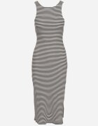 by swan Rochie mulată cu dungi negru-alb din bumbac cu bretele cu decupaj decorativ Vimastis
