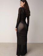 by swan Rochie Mulată Negru-Bej Maxi din Plasă Stolisse