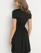 by swan Rochie Neagră Cloche cu Viscoză tip Plic cu încrețituri Adivas
