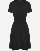by swan Rochie Neagră Cloche cu Viscoză tip Plic cu încrețituri Adivas