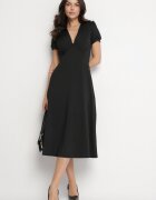 by swan Rochie Neagră Cloche din Viscoză cu Pernițe de Umăr Awerla