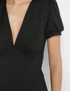 by swan Rochie Neagră Cloche din Viscoză cu Pernițe de Umăr Awerla