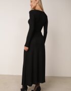 by swan Rochie Neagră cu Încrețitură la Decolteu Metalică Sisio