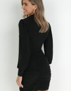 by swan Rochie neagră cu încrețitură și fir metalic Ceselle