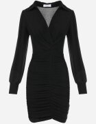 by swan Rochie neagră cu încrețitură și fir metalic Ceselle