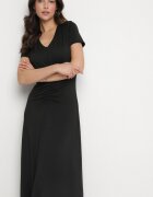 by swan Rochie Neagră cu încrețituri cambrată cu adaos de viscoză Arelona