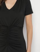 by swan Rochie Neagră cu încrețituri cambrată cu adaos de viscoză Arelona