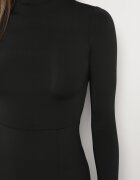 by swan Rochie Neagră cu Semi-guler Cambrată cu Slit lateral Sailea