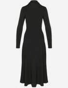 by swan Rochie Neagră cu Semi-guler Cambrată cu Slit lateral Sailea