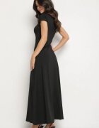 by swan Rochie Neagră din Viscoză cu croi Cloș cu decolteu Pătrat Nalireina