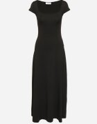 by swan Rochie Neagră din Viscoză cu croi Cloș cu decolteu Pătrat Nalireina