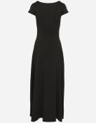 by swan Rochie Neagră din Viscoză cu croi Cloș cu decolteu Pătrat Nalireina