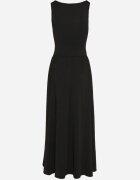 by swan Rochie Neagră din Viscoză cu Croi Evazat cu Decolteu Pătrat Tilvia