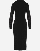 by swan Rochie Neagră din Viscoză cu croială ajustată din țesătură Plumeti Silsela
