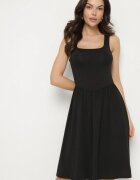 by swan Rochie Neagră din Viscoză cu Croială Cloș Edivane