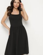 by swan Rochie Neagră din Viscoză cu Croială Cloș Edivane