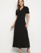 by swan Rochie Neagră Evazată cu Decolteu Triunghiular Efralinae