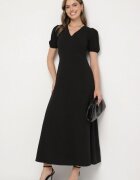 by swan Rochie Neagră Evazată cu Decolteu Triunghiular Efralinae