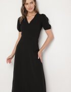 by swan Rochie Neagră Evazată cu Decolteu Triunghiular Efralinae