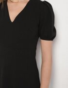 by swan Rochie Neagră Evazată cu Decolteu Triunghiular Efralinae