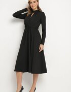by swan Rochie neagră evazată cu decupaj decorativ și cu linia umerilor întărită Rivfedi