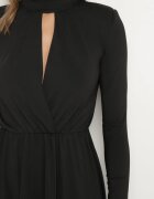 by swan Rochie neagră evazată cu decupaj decorativ și cu linia umerilor întărită Rivfedi