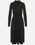 by swan Rochie neagră evazată cu decupaj decorativ și cu linia umerilor întărită Rivfedi