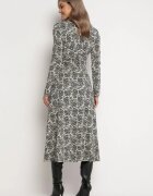 by swan Rochie Neagră Midi Cămașă Decorată Cu Model Floral Robines