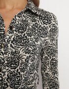 by swan Rochie Neagră Midi Cămașă Decorată Cu Model Floral Robines