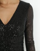 by swan Rochie Neagră Paietată cu Drapaj Nerli