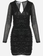 by swan Rochie Neagră Paietată cu Drapaj Nerli