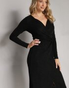 by swan Rochie neagră petrecută midi cu fir metalic Biklla