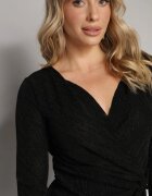 by swan Rochie neagră petrecută midi cu fir metalic Biklla
