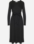 by swan Rochie neagră tip plic din Viscoză legată în talie Drestalia