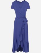 by swan Rochie petrecută Albastră cu centură decorată cu volane Wleffia
