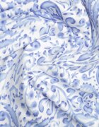 by swan Rochie petrecută cu vâscoză cu imprimeu ornamental și tip cravată în talie Pekose Albastră