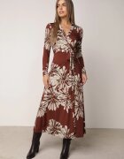 by swan Rochie petrecută din vâscoză cu imprimeu floral Guinesa Bordo