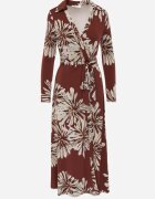 by swan Rochie petrecută din vâscoză cu imprimeu floral Guinesa Bordo