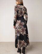 by swan Rochie petrecută din vâscoză cu imprimeu floral Guinesa Neagră