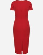 by swan Rochie roșie cambrată de cocktail cu viscoză și șliț la spate Castorea