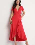 by swan Rochie roșie cu Cordon petrecută Decorată cu Volane Wleffia