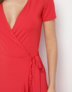 by swan Rochie roșie cu Cordon petrecută Decorată cu Volane Wleffia