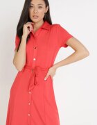 by swan Rochie roșie cu fason de cămașă legată în talie Ophieithe