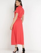 by swan Rochie roșie cu fason de cămașă legată în talie Ophieithe
