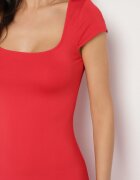 by swan Rochie Roșie cu Vâscoză cu tăietură evazată cu Decolteu Pătrat Nalireina