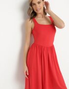 by swan Rochie roșie din Vâscoză cu Croi Cloș Edivane
