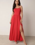 by swan Rochie Roșie Maxi cu bretele cu șliț la tiv și decolteu pătrat Jacklyn