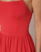 by swan Rochie Roșie Maxi cu bretele cu șliț la tiv și decolteu pătrat Jacklyn