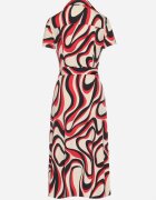 by swan Rochie roșie tip cămașă cu model geometric cu curea Zimorae